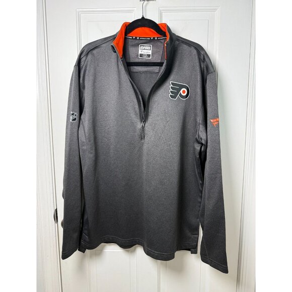 Fanatics Pro Men's Philadelphia Flyers LS Heather Charcoal 1/4 Zip Jacket Large - Picture 1 of 13